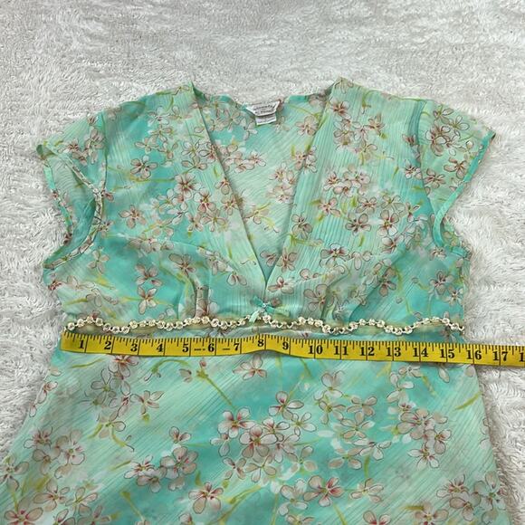 Y2K Intimates by Flora semi sheer mint green fairy pajama set - pants and top, L - Picture 12 of 15